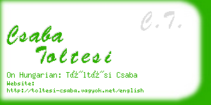 csaba toltesi business card